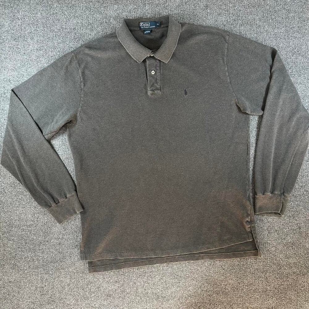 Vintage Polo Ralph Lauren Men’s Long Sleeve Pique Polo Pony Logo Preppy Y2K XL